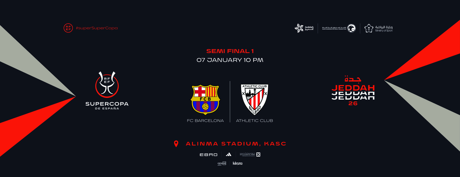 Barcelona vs Athletic Bilbao - Spanish Super Cup 2026 in Jeddah