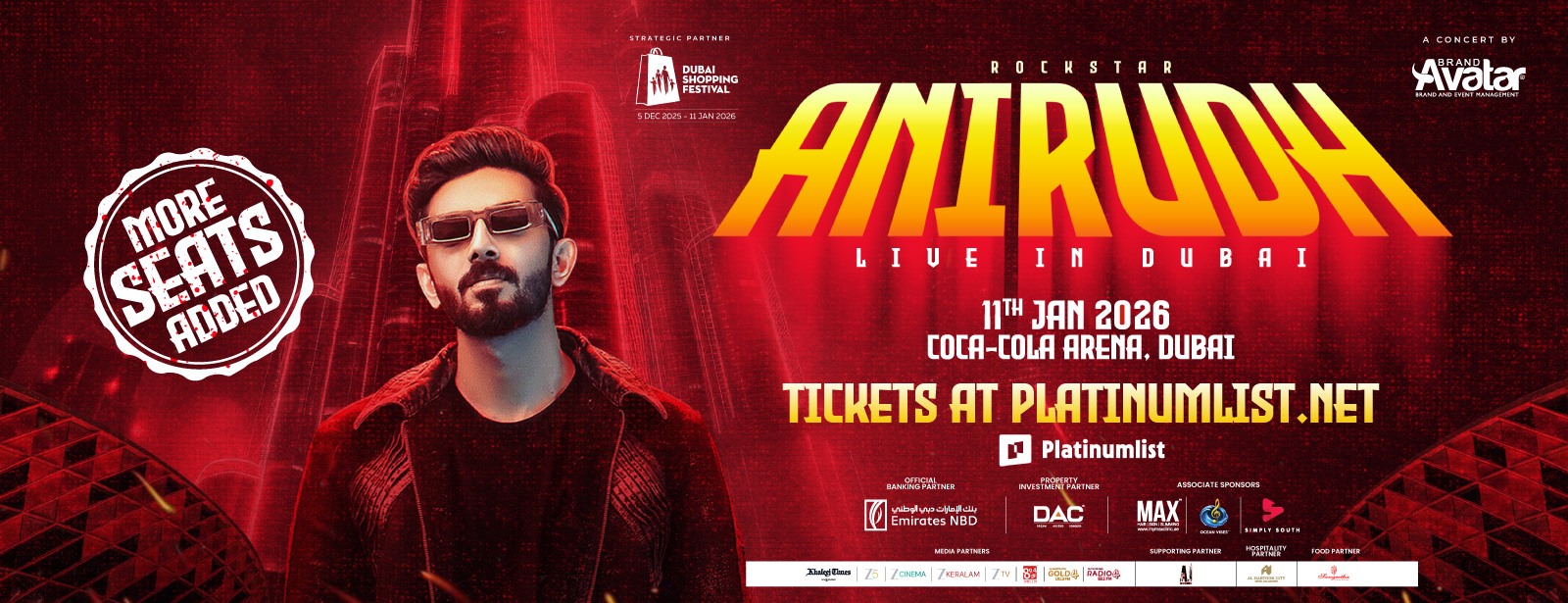 نجم الروك أنايرود رافيتشاندر  في حفل مباشر في دبي