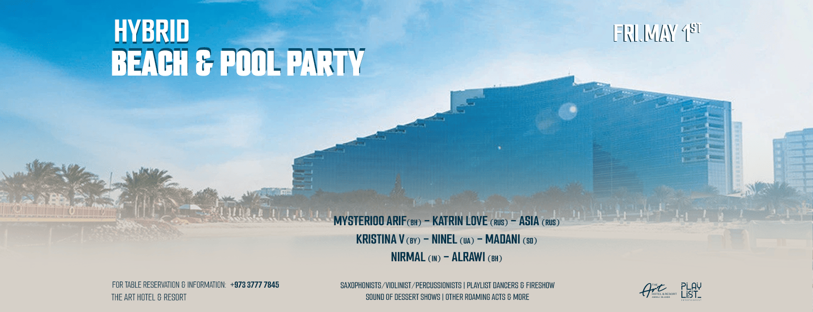 Summer 2026 Hybrid Pool & Beach Party at The Art Hotel Amwaj