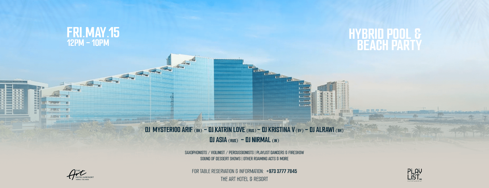 Hybrid Pool & Beach Party at The Art Hotel Amwaj