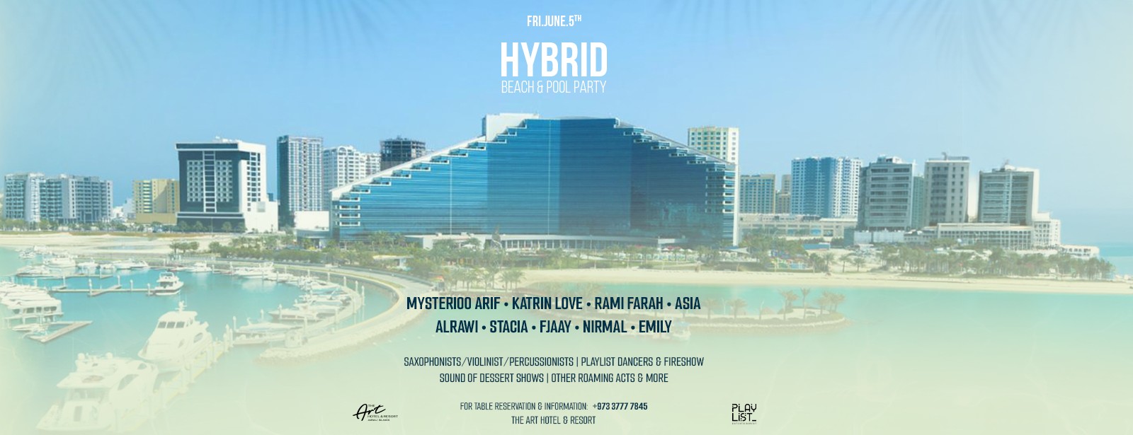 Hybrid Pool & Beach Party at The Art Hotel & Resort Amwaj Islands