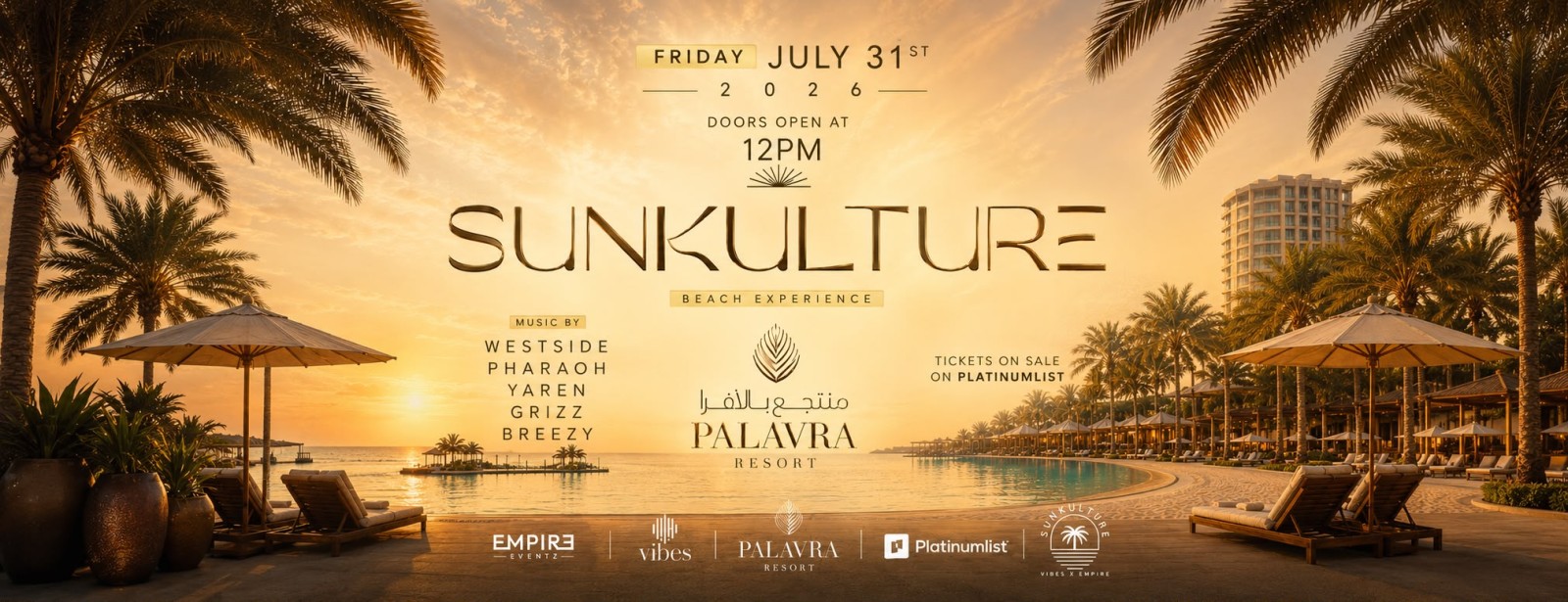Sunkulture Beach Pool Party at Palavra Resort, Bahrain