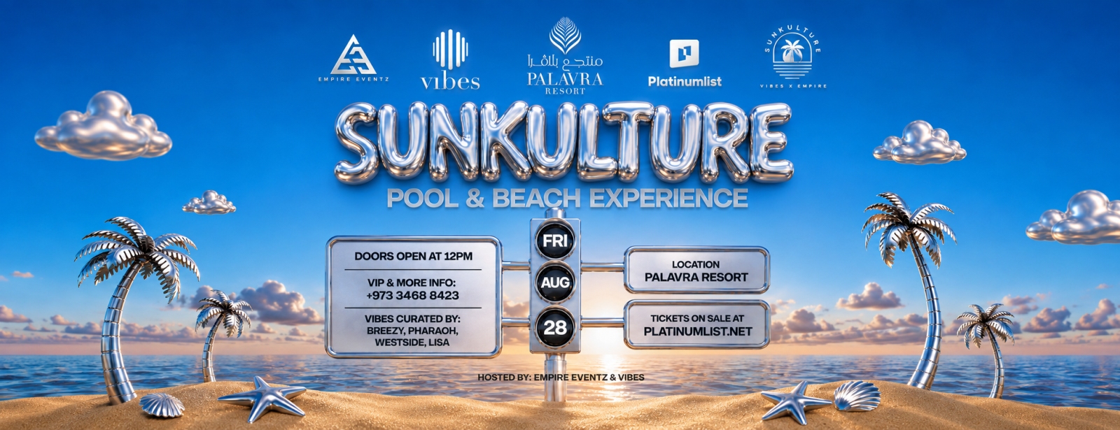 Sunkulture Beach Pool Party at Palavra Resort, Bahrain