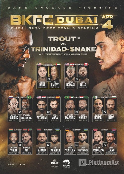 3rw59v استديو الصور :دبي في بطولة الفنون القتالية BKFC في دبي برعاية من رابطة المقاتلين العالمية دبليو إل أف