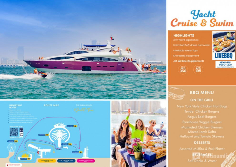 3 Hour Yacht Ride, Swim & Snorkel with BBQ Lunch в Дубай: Галерея фото 3yoo1q