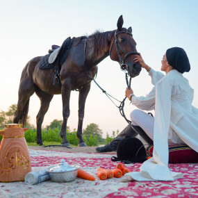 Sunset Horse Riding at Al Marmoom Oasis with a 6-Course Bedouin Dinner in Dubai: Gallery Photo n0v609