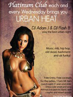 URBAN HEAT- Wednesday Night- RNB and HIP HOP at Platinum Club