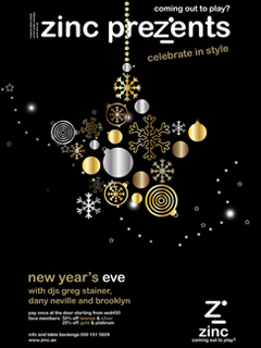 New Year’s Eve at Zinc! New Year’s Eve at Zinc!