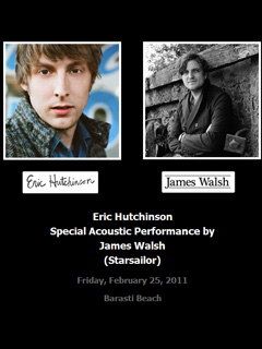 Eric Hutchinson Special Acoustic Performance by James Walsh (Starsailor)