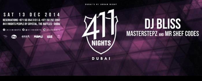 411NIGHTS - DJ BLISS , MASTERSTEPZ, MR SHEF CODES!