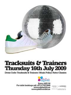 Tracksuits & Trainers 16th July @ Alpha