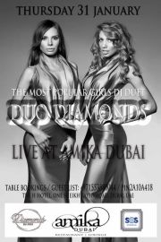 AMIKA DUBAI DUO DIAMONDS THE BEST GIRLS DJ DUET PERFORMING LIVE ON THURSDAY 31.01.2013!