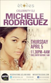 ★★ Celebrity DJ MICHELLE RODRIGUEZ @ ETOILES on Thursday!! ★★