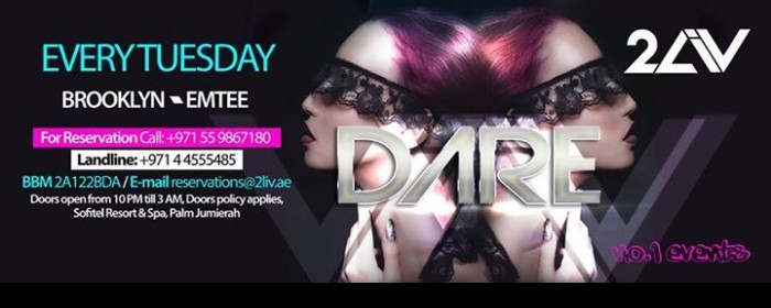 DARE 2LIV LAUNCH PARTY WITH DJ BROOKLYN AND EMTEE THIS TUESDAY! DARE 2LIV LAUNCH PARTY WITH DJ BROOKLYN AND EMTEE THIS TUESDAY!