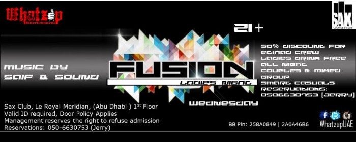 FUSION LADIES NIGHT | WED, APR 9th | Music by SAIF & SOUND (Radio 1)