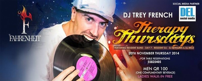 THERAPY THURSDAY with DJ TREY FRENCH at Fahrenheit