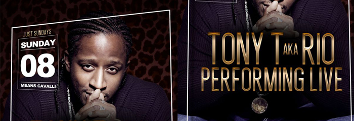 Tony T aka R.I.O Live on Just Sundays at Cavalli Club Dubai Tony T aka R.I.O Live on Just Sundays at Cavalli Club Dubai
