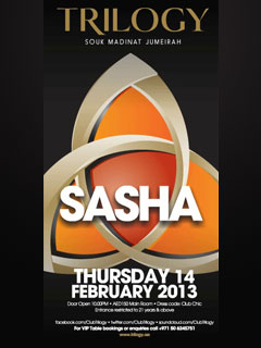 Trilogy presents SASHA on February 14 2013