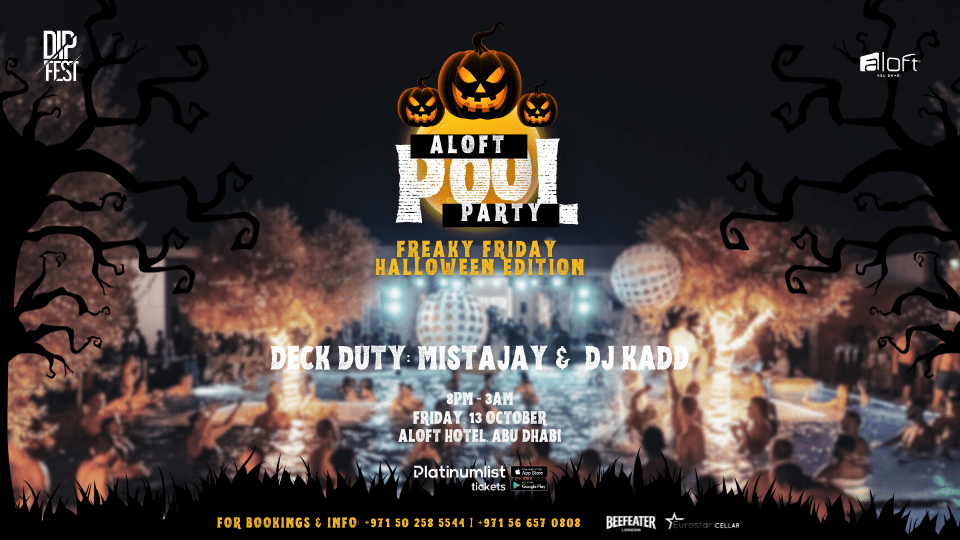 Aloft Freaky Friday Halloween Pool Party in Abu Dhabi Tickets, 2023