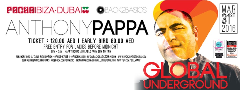 Back2Basics pres. Global Underground - ANTHONY PAPPA Back2Basics pres. Global Underground - ANTHONY PAPPA