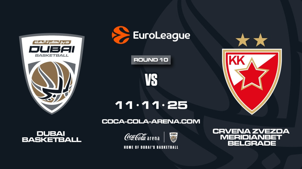 Dubai Basketball vs Crvena Zvezda Meridianbet Belgrade in Dubai 2025 United Arab Emirates