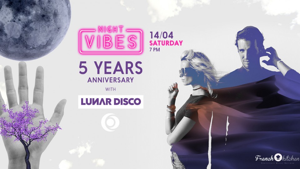 Electric VIBES - 5 Yrs with Lunar Disco. Sat 14 April.