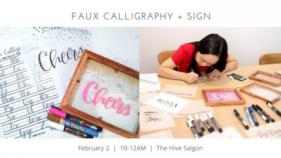 Faux Calligraphy & Personalized Sign by Susan Wagstaff