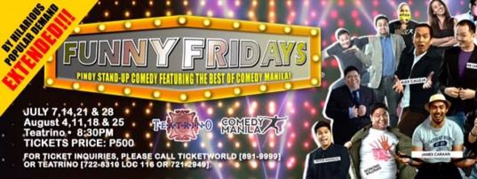 FUNNY FRIDAYS with the best of Comedy Manila! July 21