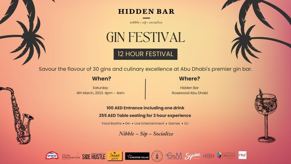 Gin Festival at Hidden Bar in Abu Dhabi Tickets, 2023 Night Party
