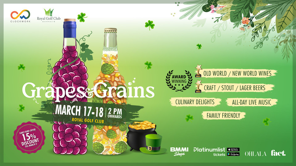 Grapes & Grains in Bahrain Tickets, 2023 Family Entertainment