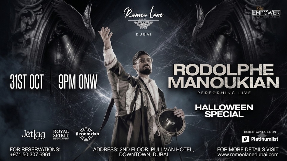 Halloween After Dark présente Rodolphe Manoukian en live au Romeo Lane à Dubaï