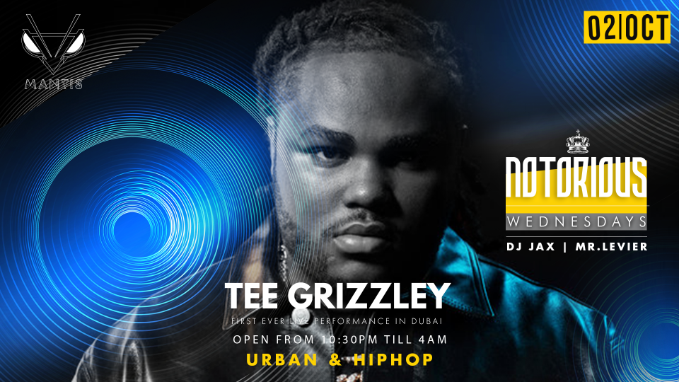 HIP HOP SENSATION TEE GRIZZLEY TO PERFORM AT MANTIS ON OCTOBER 2nd