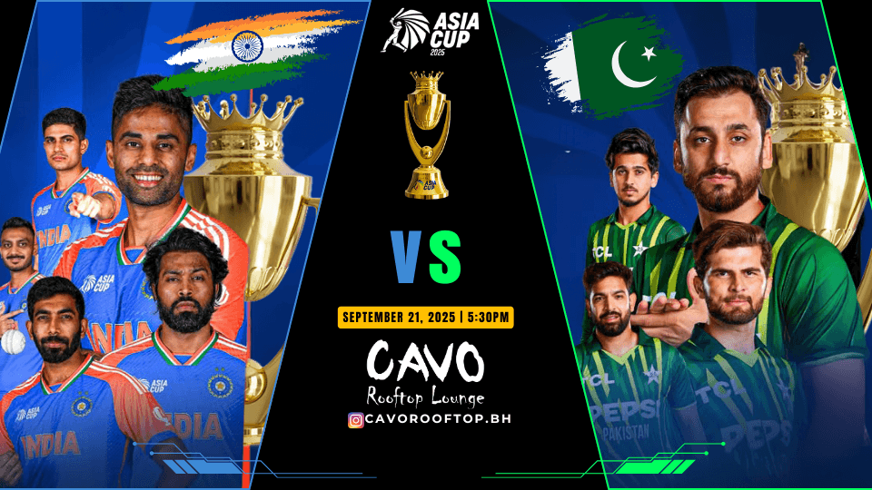 India v Pakistan LIVE on Big Screen at Cavo Rooftop