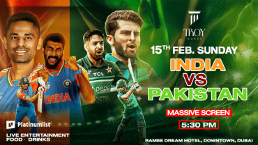 India vs. Pakistan Live Screening Sunday Cricket Match at Troy in Dubai