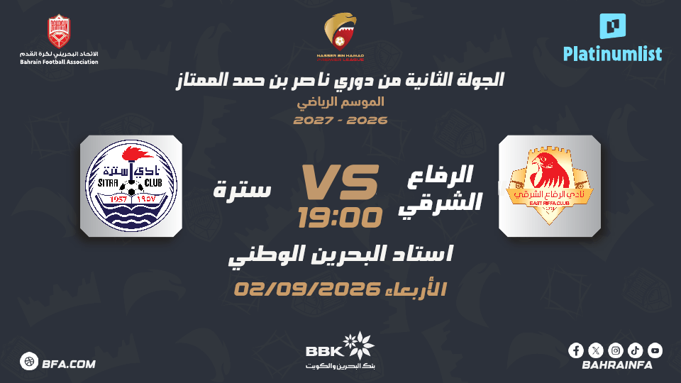 Première division Nasser Bin Hamad : East Riffa SC contre Sitra SC