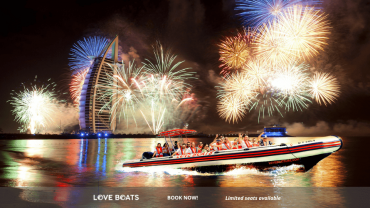New Year's Eve Fireworks Show at Love Boats Cruise in Dubai New Year's Eve Fireworks Show at Love Boats Cruise in Dubai