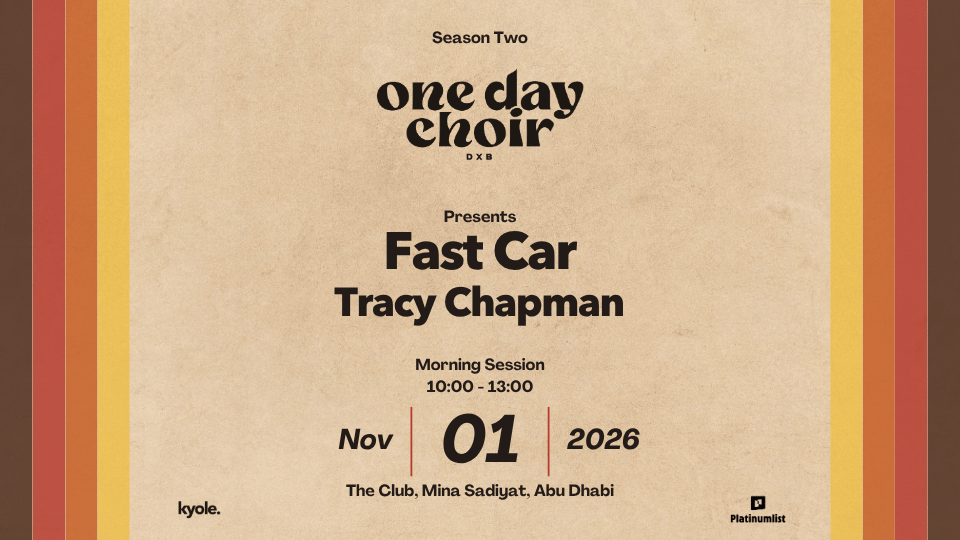 One Day Choir DXB presents 'Fast Car' in Abu Dhabi