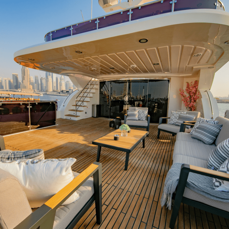 Another view of Dubai Harbour Superyacht Experience with Live station & Drinks at Dubai Harbour by Xclusive Yachts