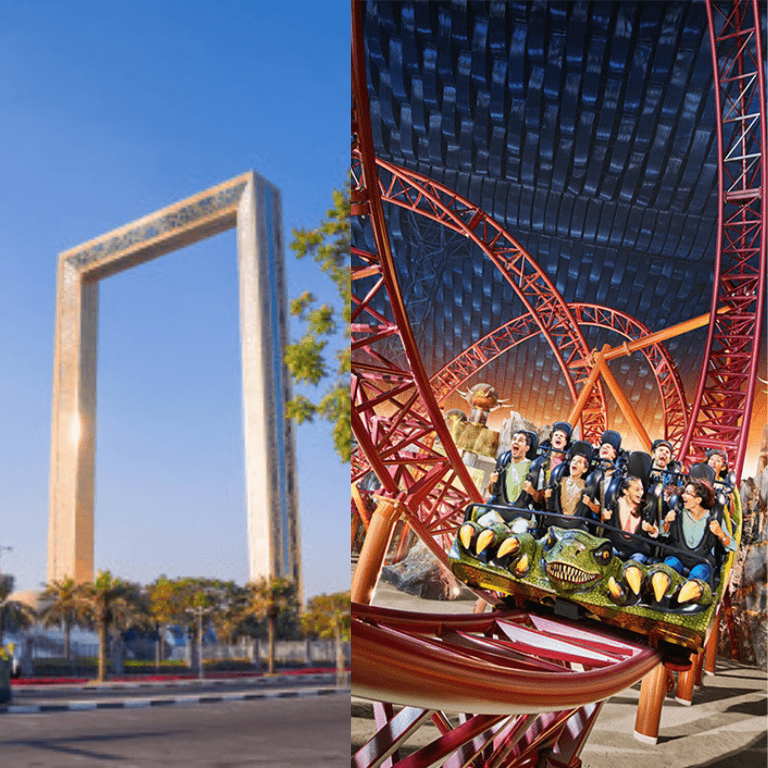 Another view of IMG Park  + Dubai Frame - Combo at IMG Worlds of Adventure Dubai