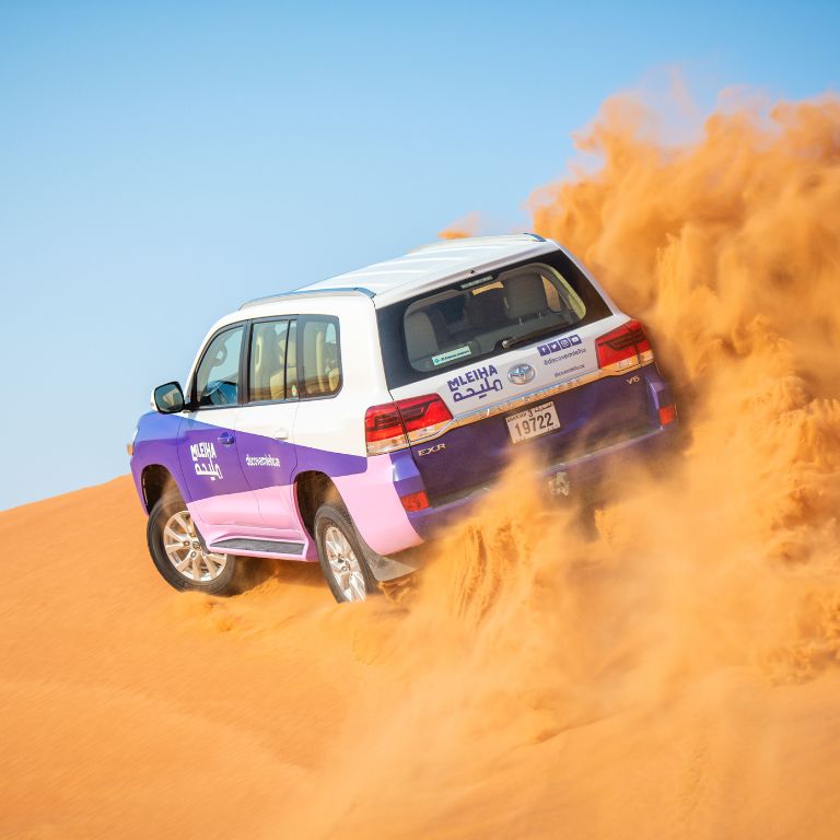 Another view of Mleiha Landscapes Tour in SUV at Mleiha Archaeological Centre