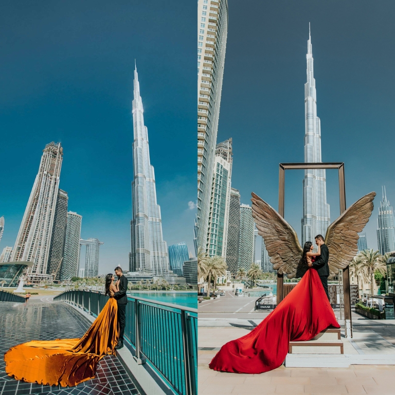 Another view of Burj Khalifa Flying Dress Videography Shoot at Wings of Mexico