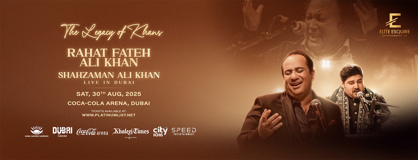 Legacy of the Khans - Ustad Rahat Fateh Ali Khan and Shazman Ali Khan in Dubai Desi Events at dubaitrades.com