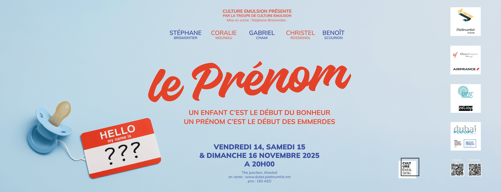 Le Prenom at The Junction in Dubai Shows and Theatrical Plays at dubaitrades.com
