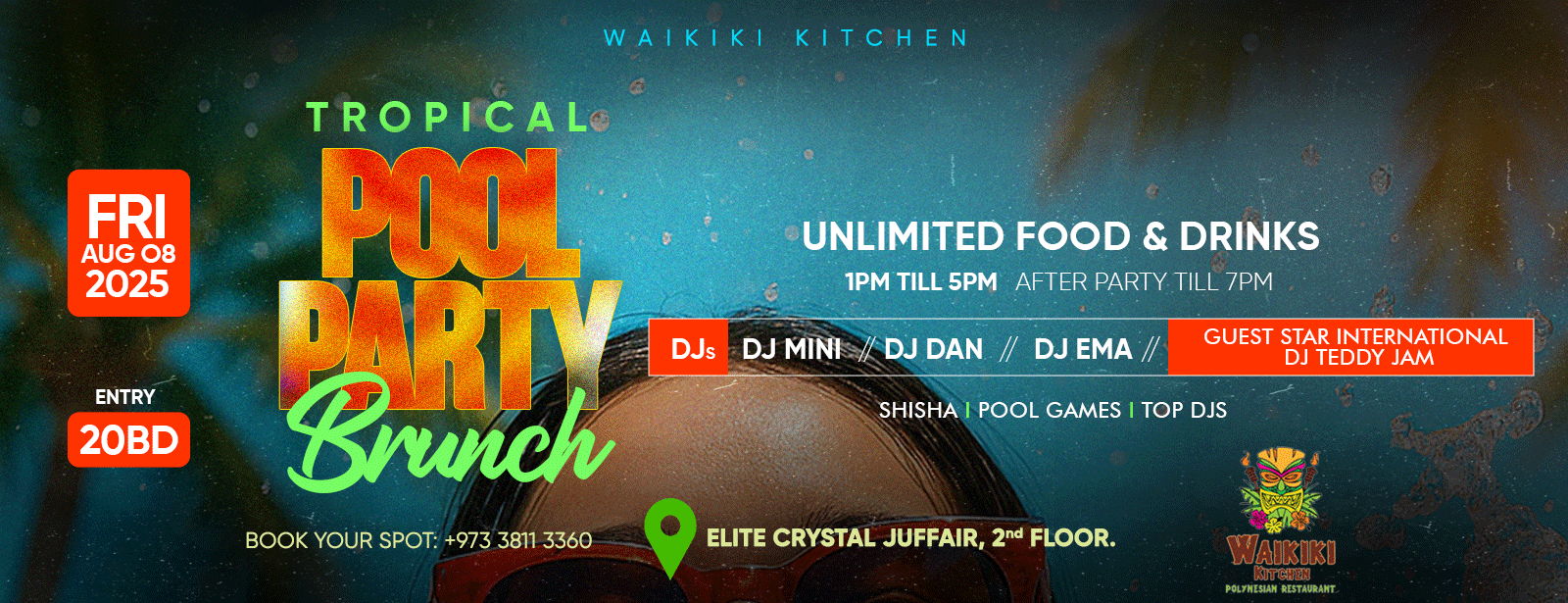 Tropical Pool Party Brunch at Waikiki Kitchen Brunches at dubaimasala.com
