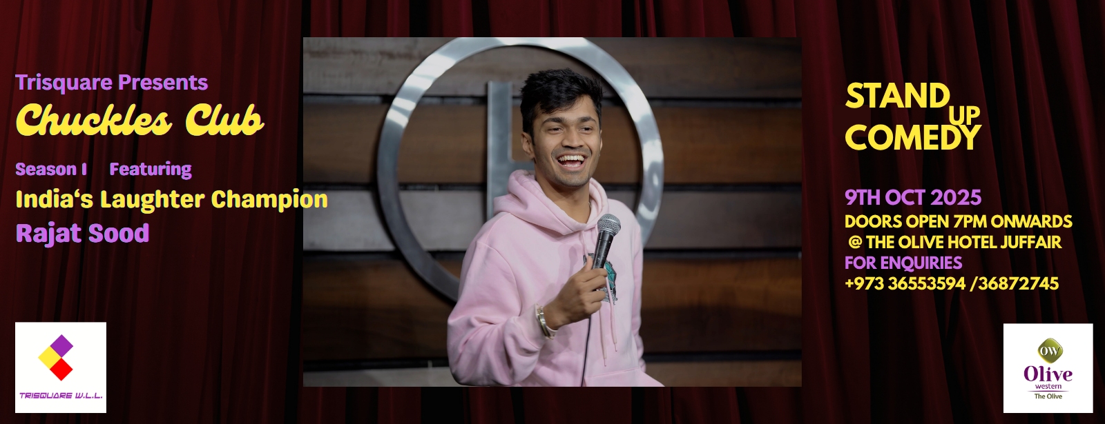Chuckles Club Season 1 Presenting Rajat Sood in Bahrain Comedy Events at shafqa.com