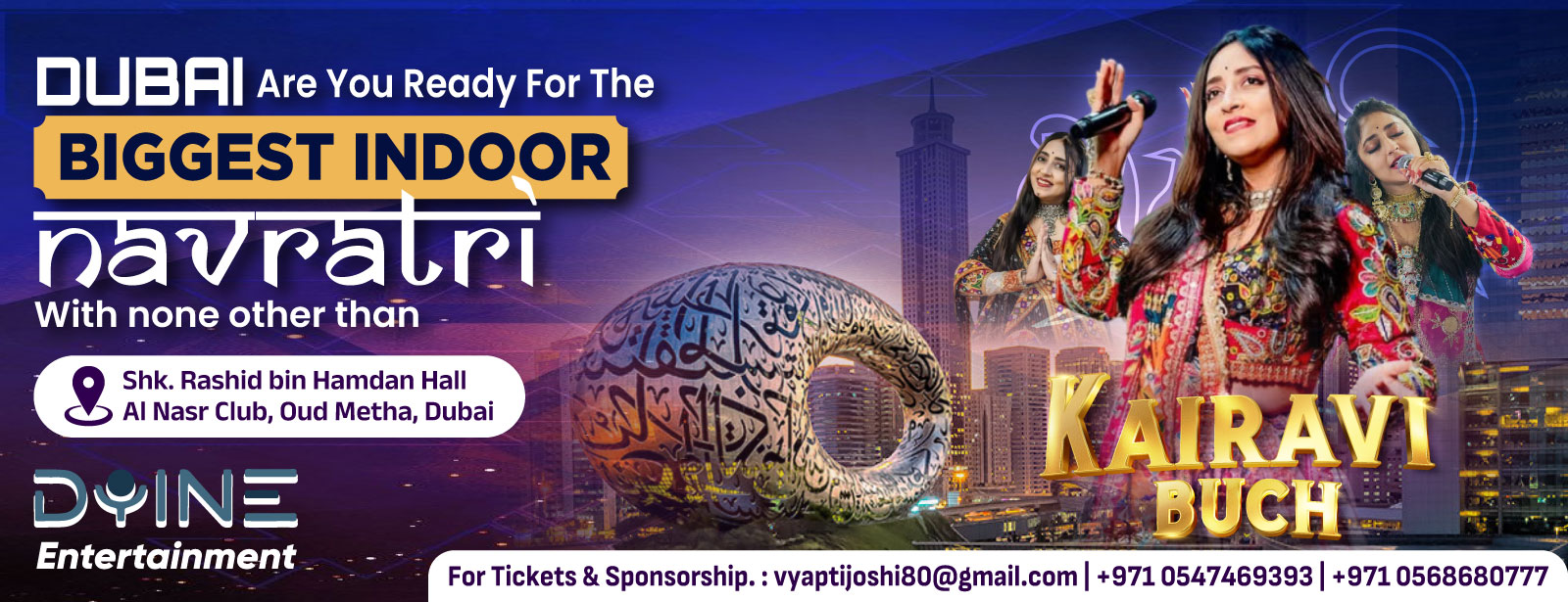 Dandiya with Kairavi 2025 Live in Dubai Desi Events at shafqa.com