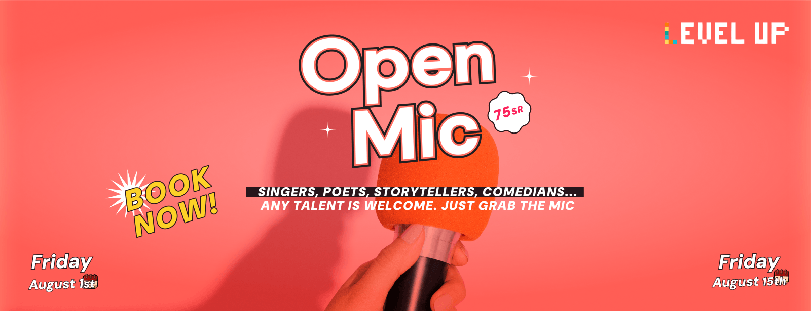 Open Mic Night at Level Up in Riyadh Nightlife at emiratesoffers.com