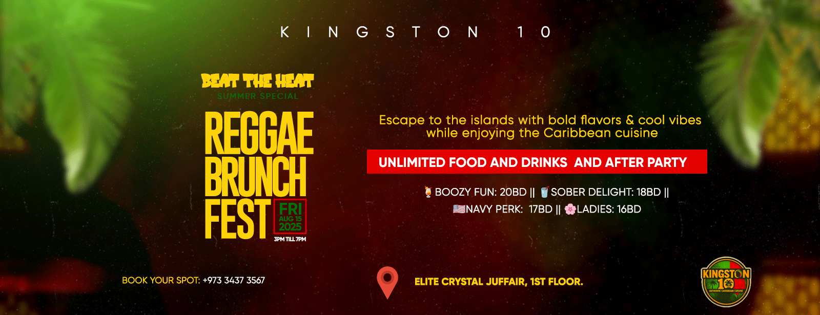 Beat the Heat Reggae Brunch Fest at Kingston 10, Bahrain