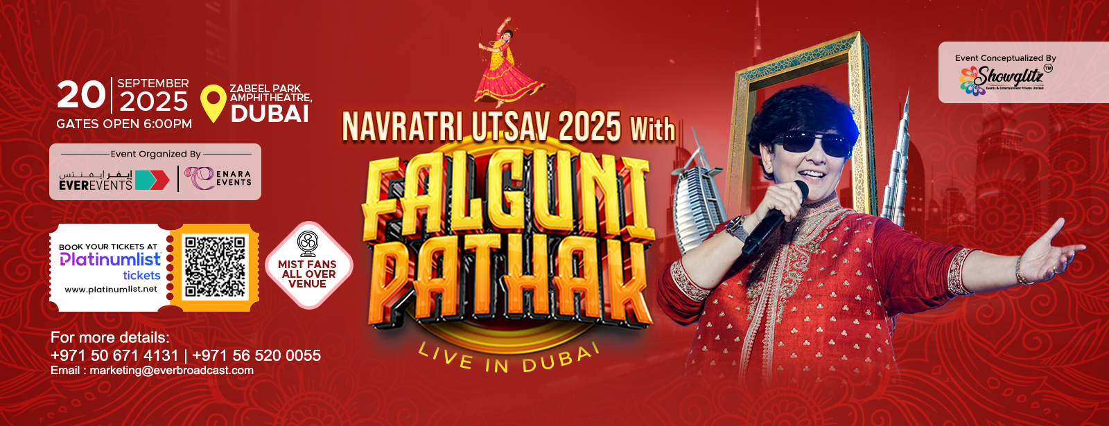 Navratri Utsav 2025 with Falguni Pathak in Dubai Concerts at shafqa.com
