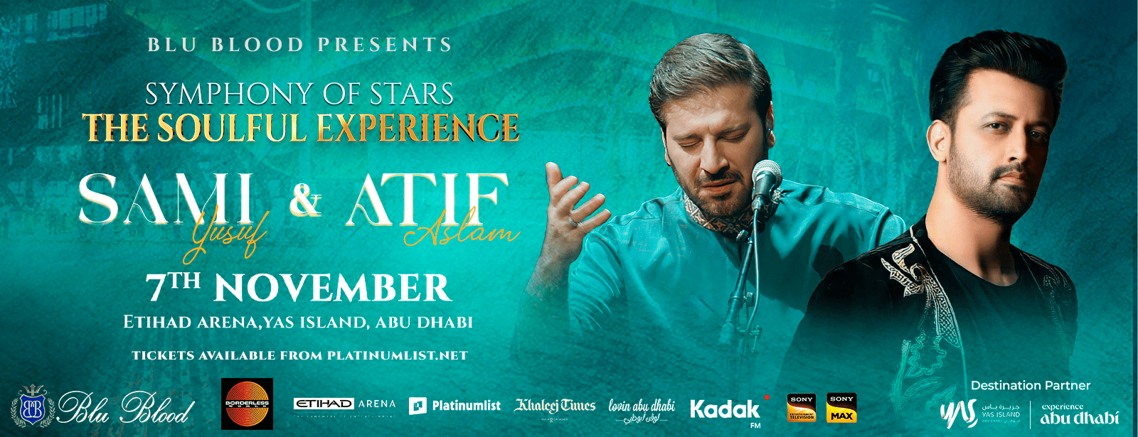 Blu Blood presents Symphony of Stars with Atif Aslam and Sami Yusuf at Etihad Arena in Abu Dhabi Desi Events at dubaitrades.com